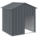 vidaXL Hondenhok met dak 117x103x123 cm gegalvaniseerd staal antraciet
