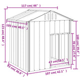 vidaXL Hondenhok met dak 117x103x123 cm gegalvaniseerd staal antraciet