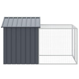 vidaXL Kippenhok met ren antraciet 117x201x123 cm gegalvaniseerd staal