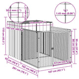 vidaXL Hondenhok met dak 110x201x110 cm gegalvaniseerd staal antraciet
