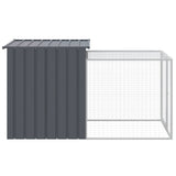 vidaXL Kippenhok met ren antraciet 110x201x110 cm gegalvaniseerd staal