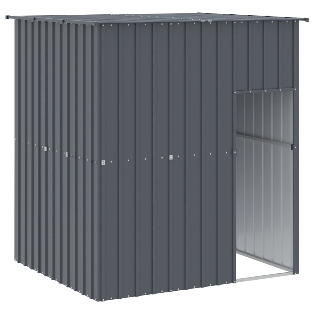vidaXL Hondenhok met dak 165x153x181 cm gegalvaniseerd staal antraciet