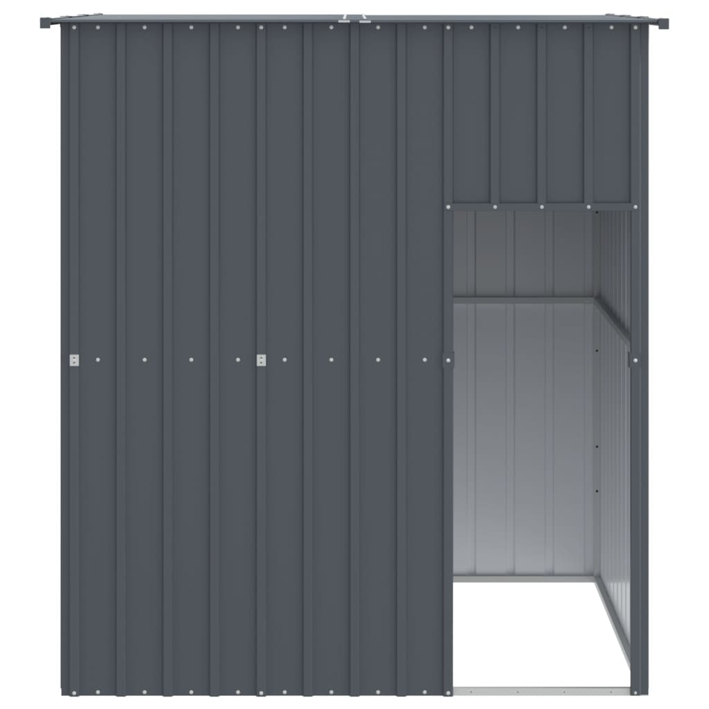 vidaXL Hondenhok met dak 165x153x181 cm gegalvaniseerd staal antraciet