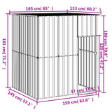 vidaXL Hondenhok met dak 165x153x181 cm gegalvaniseerd staal antraciet