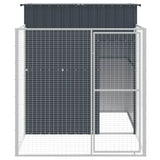 vidaXL Hondenhok met ren 165x251x181 cm gegalvaniseerd staal antraciet