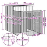 vidaXL Hondenhok met ren 165x251x181 cm gegalvaniseerd staal antraciet