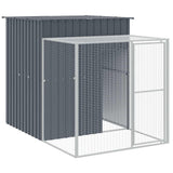 vidaXL Chicken Coop with Run 165x251x181 cm Galvanized Steel Anthracite