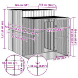 vidaXL Chicken Coop with Run 165x251x181 cm Galvanized Steel Anthracite