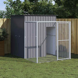 vidaXL Chicken Coop with Run 165x251x181 cm Galvanized Steel Anthracite
