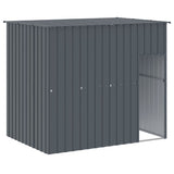 vidaXL Dog Kennel with Roof 214x153x181 cm Galvanized Steel Anthracite