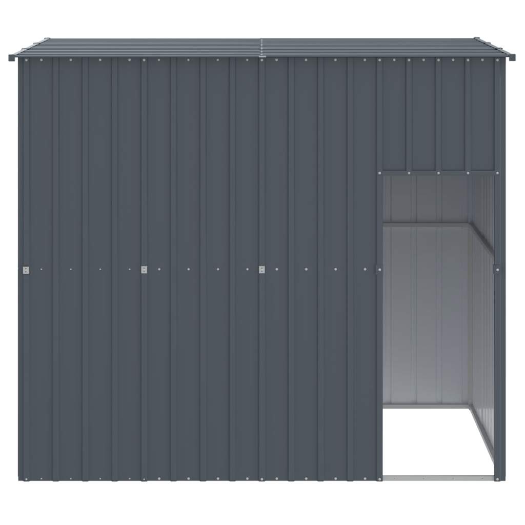 vidaXL Dog Kennel with Roof 214x153x181 cm Galvanized Steel Anthracite