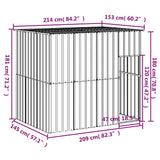 vidaXL Dog Kennel with Roof 214x153x181 cm Galvanized Steel Anthracite