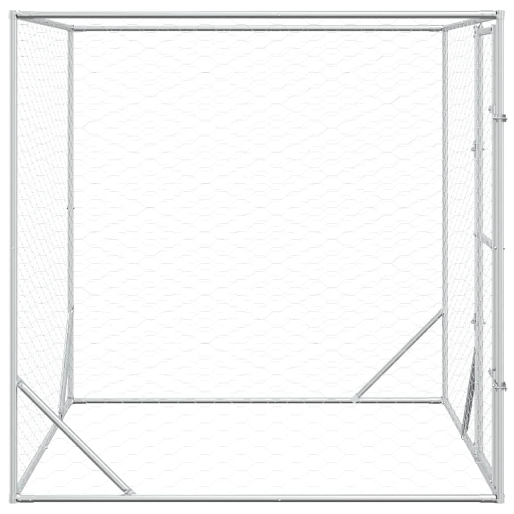 vidaXL Outdoor Dog Kennel 2x2x2 m Galvanized Steel Silver