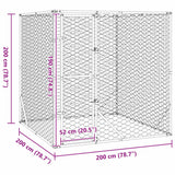 vidaXL Outdoor Dog Kennel 2x2x2 m Galvanized Steel Silver
