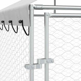vidaXL Dog Kennel with Roof 2x2x2.5 m Galvanized Steel Silver