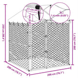 vidaXL Dog Kennel with Roof 2x2x2.5 m Galvanized Steel Silver