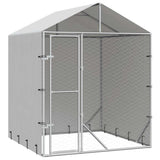 vidaXL Hondenkennel met dak 2x2x2,5 m gegalvaniseerd staal zilver