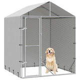 vidaXL Hondenkennel met dak 2x2x2,5 m gegalvaniseerd staal zilver