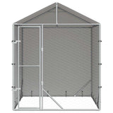 vidaXL Hondenkennel met dak 2x2x2,5 m gegalvaniseerd staal zilver