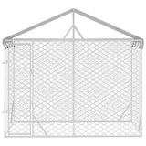 vidaXL Dog Kennel with Roof 3x1.5x2.5 m Galvanized Steel Silver