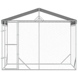vidaXL Dog Kennel with Roof 3x1.5x2.5 m Galvanized Steel Silver