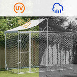 vidaXL Dog Kennel with Roof 3x1.5x2.5 m Galvanized Steel Silver