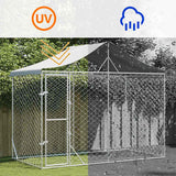 vidaXL Dog Kennel with Roof 3x1.5x2.5 m Galvanized Steel Silver