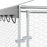 vidaXL Dog Kennel with Roof 3x1.5x2.5 m Galvanized Steel Silver