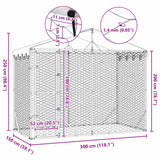 vidaXL Dog Kennel with Roof 3x1.5x2.5 m Galvanized Steel Silver