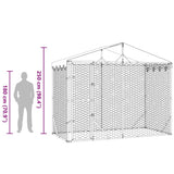 vidaXL Dog Kennel with Roof 3x1.5x2.5 m Galvanized Steel Silver