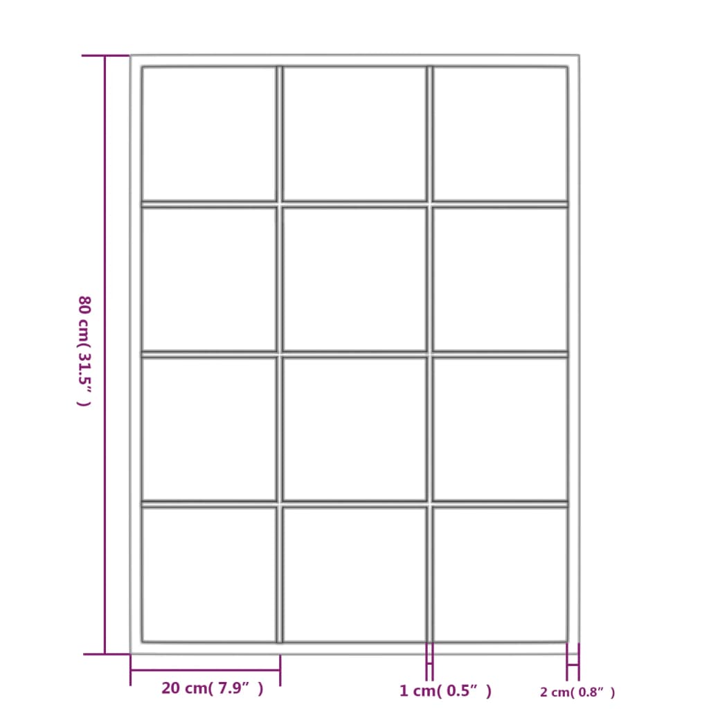 vidaXL Wandspiegels 2 st 80x60 cm metaal zwart