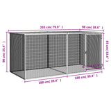vidaXL Chicken Coop with Roof Anthracite 203x98x90 cm Galvanized Steel