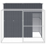 vidaXL Hondenhok avec ren 214x253x181 cm acier galvanisé antraciet