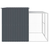 vidaXL Hondenhok avec ren 214x253x181 cm acier galvanisé antraciet