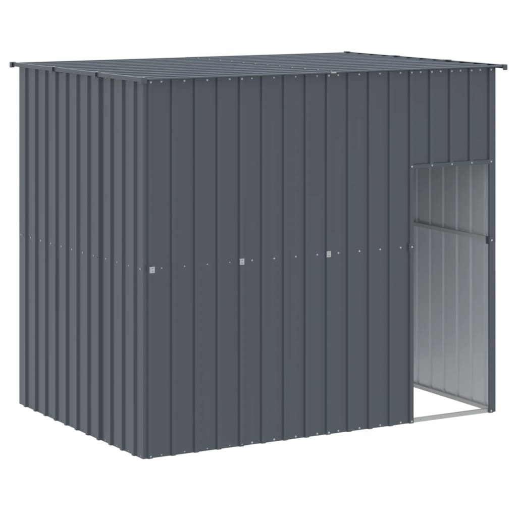 vidaXL Hondenhok avec ren 214x253x181 cm acier galvanisé antraciet