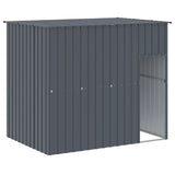 vidaXL Hondenhok avec ren 214x253x181 cm acier galvanisé antraciet