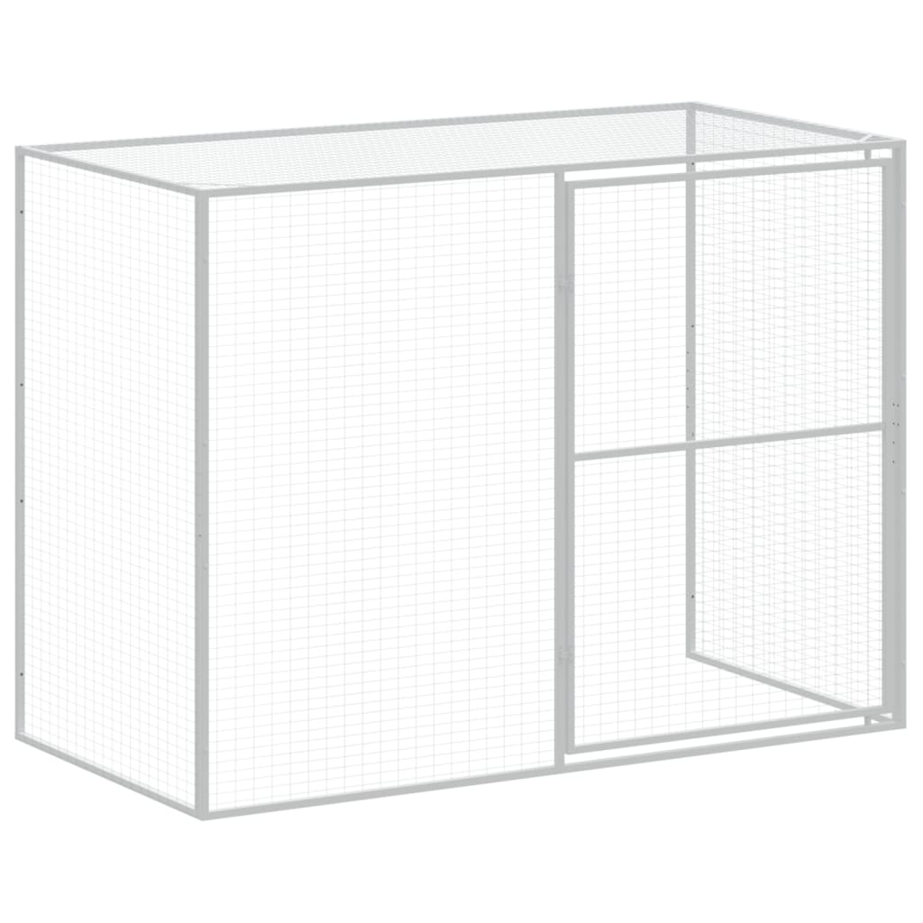 vidaXL Hondenhok avec ren 214x253x181 cm acier galvanisé antraciet