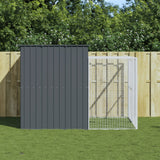 vidaXL Hondenhok avec ren 214x253x181 cm acier galvanisé antraciet