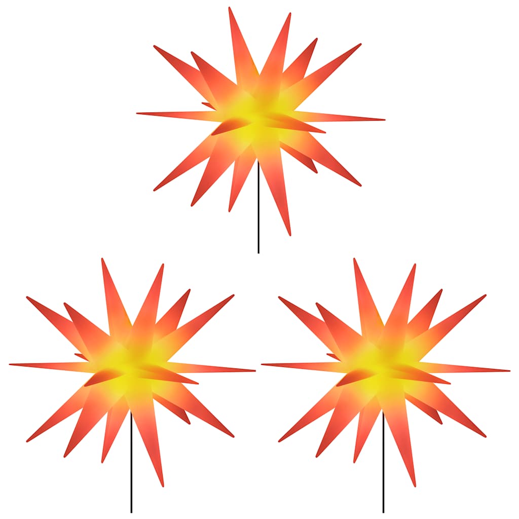 vidaXL Christmas Lights with Ground Spike and LEDs 3 pcs 57 cm Red