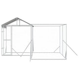 vidaXL Hondenkennel met dak 4x4x2,5 m gegalvaniseerd staal zilver