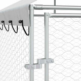 vidaXL Hondenkennel met dak 4x4x2,5 m gegalvaniseerd staal zilver