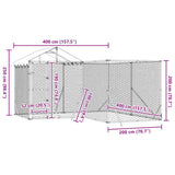 vidaXL Hondenkennel met dak 4x4x2,5 m gegalvaniseerd staal zilver