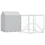 vidaXL Dog Kennel with Roof 4x4x2.5 m Galvanized Steel Silver