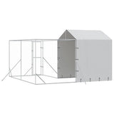 vidaXL Dog Kennel with Roof 4x4x2.5 m Galvanized Steel Silver