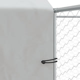 vidaXL Dog Kennel with Roof 4x4x2.5 m Galvanized Steel Silver