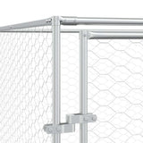 vidaXL Dog Kennel with Roof 4x4x2.5 m Galvanized Steel Silver