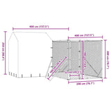 vidaXL Dog Kennel with Roof 4x4x2.5 m Galvanized Steel Silver