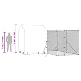 vidaXL Dog Kennel with Roof 4x4x2.5 m Galvanized Steel Silver