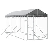 vidaXL Hondenkennel met dak 2x6x2,5 m gegalvaniseerd staal zilver