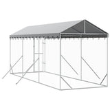 vidaXL Hondenkennel met dak 2x6x2,5 m gegalvaniseerd staal zilver